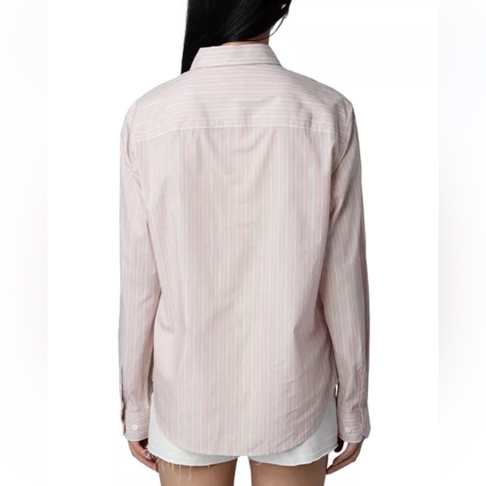 Zadig & Voltaire Sydna Raye Cool Cat Cotton Shirt NET's Tags Sz S Girlhood Core - Picture 13 of 15